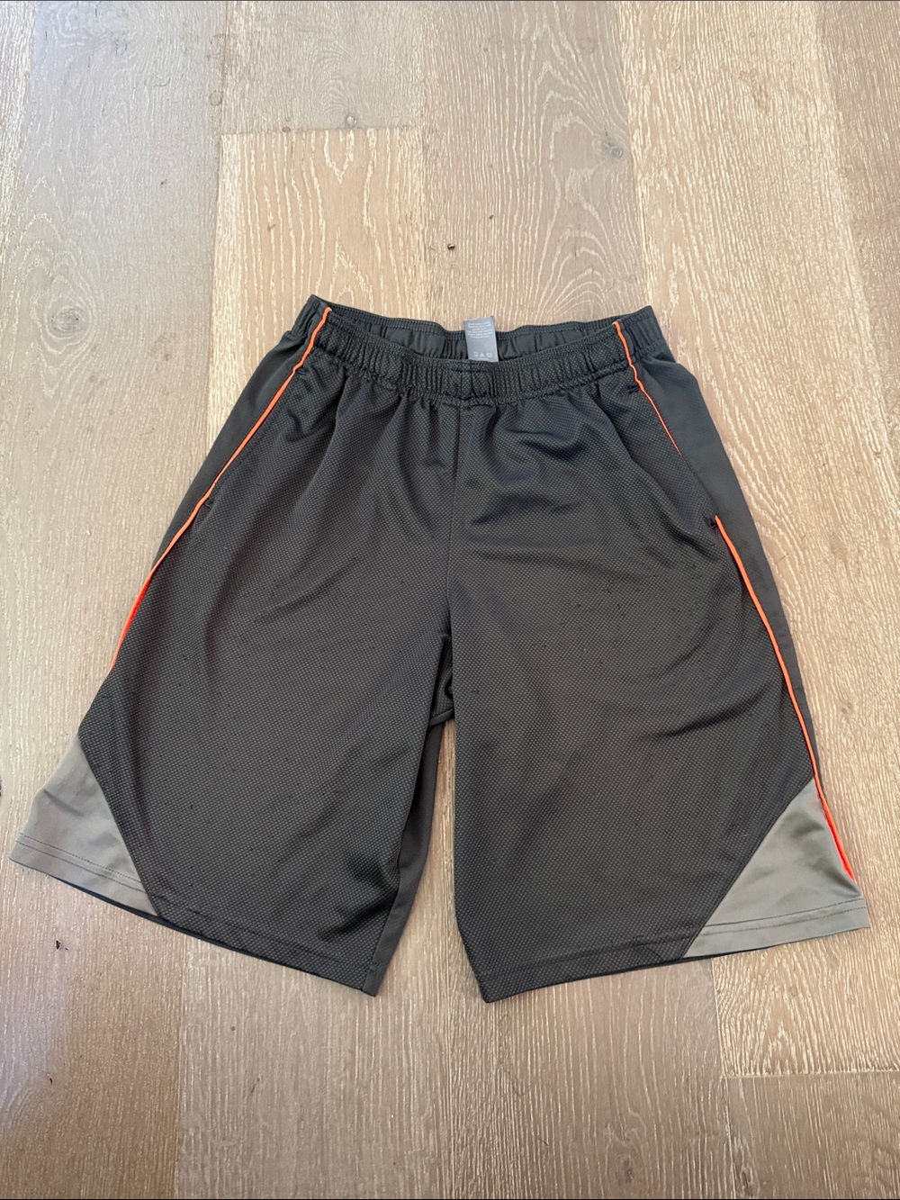 Champion Black Mesh Shorts with Orange Piping